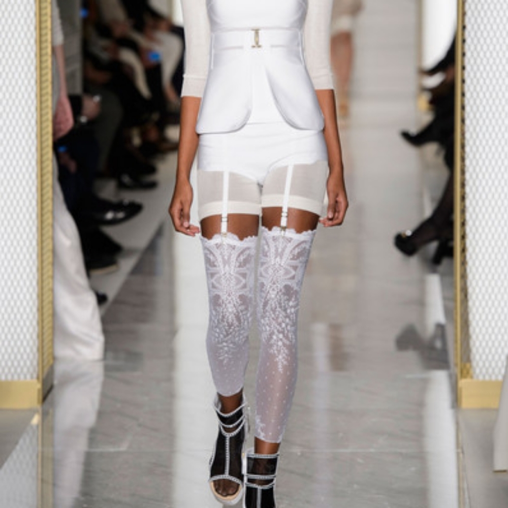 NWOT La Perla RTW SS15 ivory thigh high